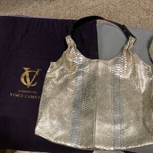 Vince Camuto Gold Snakeskin Shoulder Bag